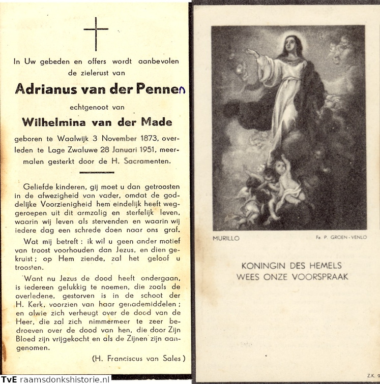 Adrianus van der Pennen Wilhelmina van der Made