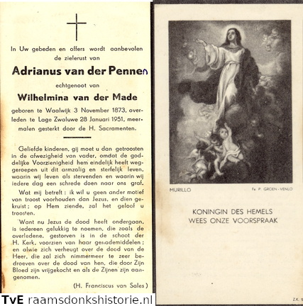 Adrianus van der Pennen Wilhelmina van der Made