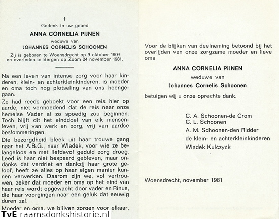 Anna Cornelia Pijnen Johannes Cornelis Schoonen