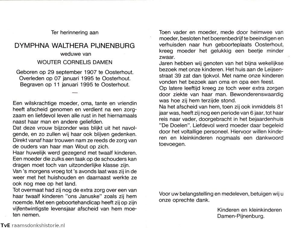 Dymphna Walthera Pijnenburg Wouter Cornelis Damen