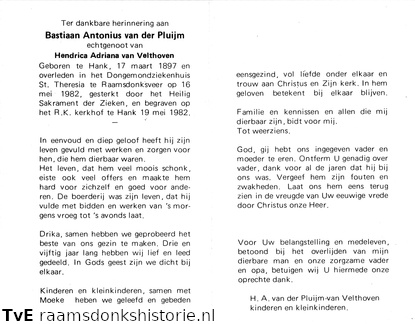 Bastiaan Antonius van der Pluijm Hendrica Adriana van Velthoven