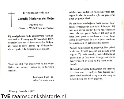 Cornelia Maria van der Pluijm Cornelis Wilhelmus Verhoeve