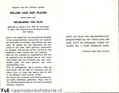 Willem van der Pluijm Wilhelmina van Olst