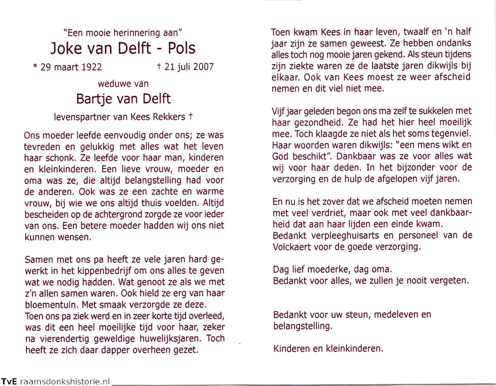 Joke Pols Bartje van Delft