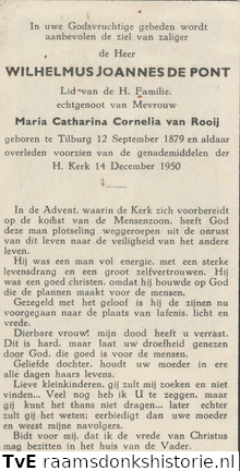 Wilhelmus Joannes de Pont Maria Catharina Cornelia van Rooij