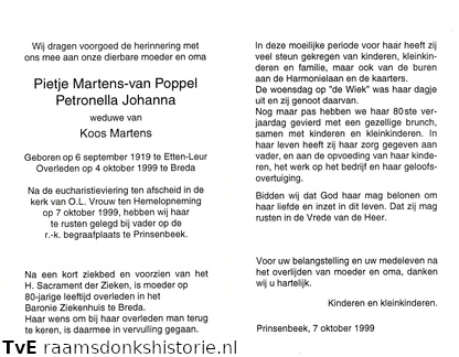 Petronella Johanna van Poppel Koos Martens