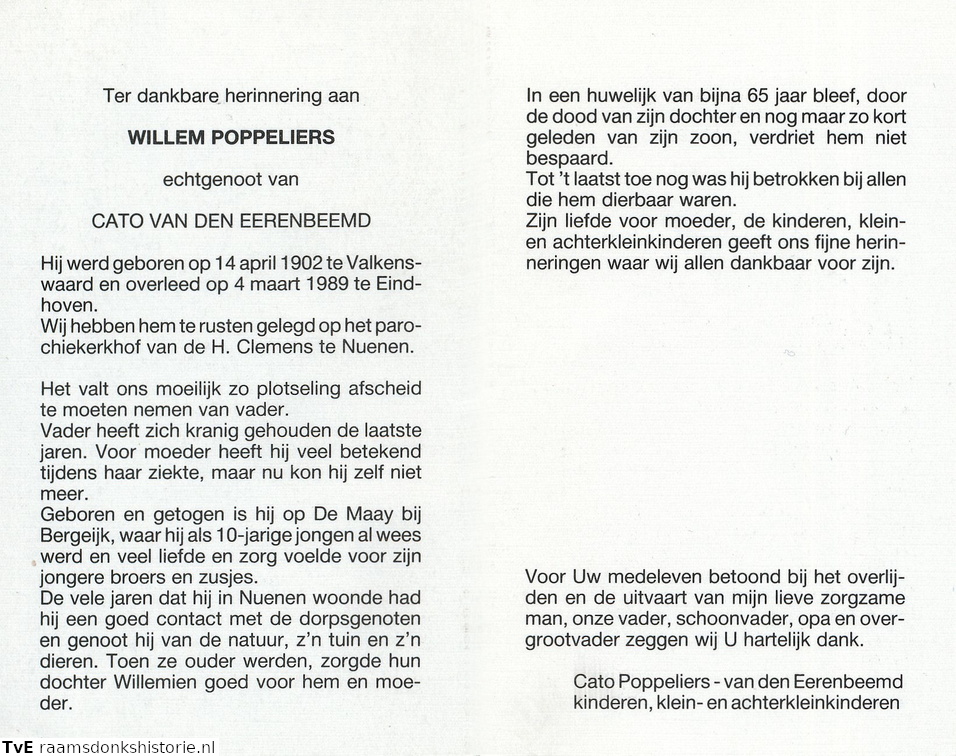 Willem Poppeliers Cato van den Eerenbeemd