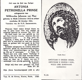 Antonia Petronella Prinse Willibrordus Johannes van Meer