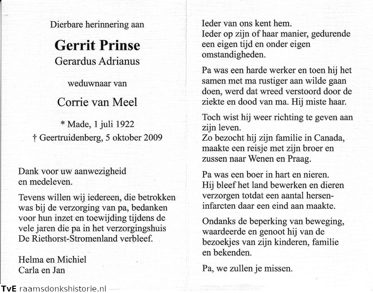 Gerrit Prinse Corrie van Meel