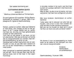 Catharina Maria Quick Martinus Johannes Marinus Timmermans