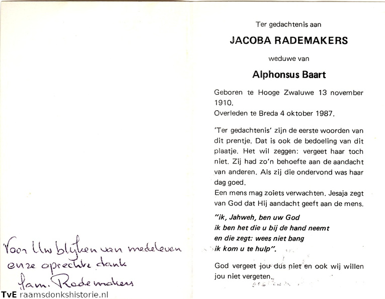 Jacoba Rademakers Alphonsus Baart
