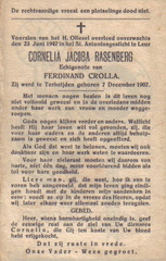 Cornelia Jacoba Rasenberg Ferdinand Crolla