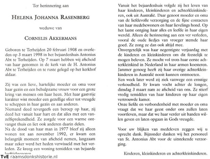 Helena Johanna Rasenberg Cornelis Akkermans