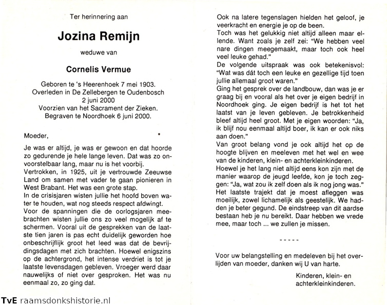 Jozina Remijn Cornelis Vermue