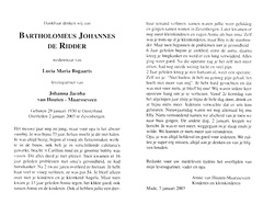 Bartholomeus Johannes de Ridder (vr)Johanna Jacoba Maarseveen  Lucia Maria Bogaars