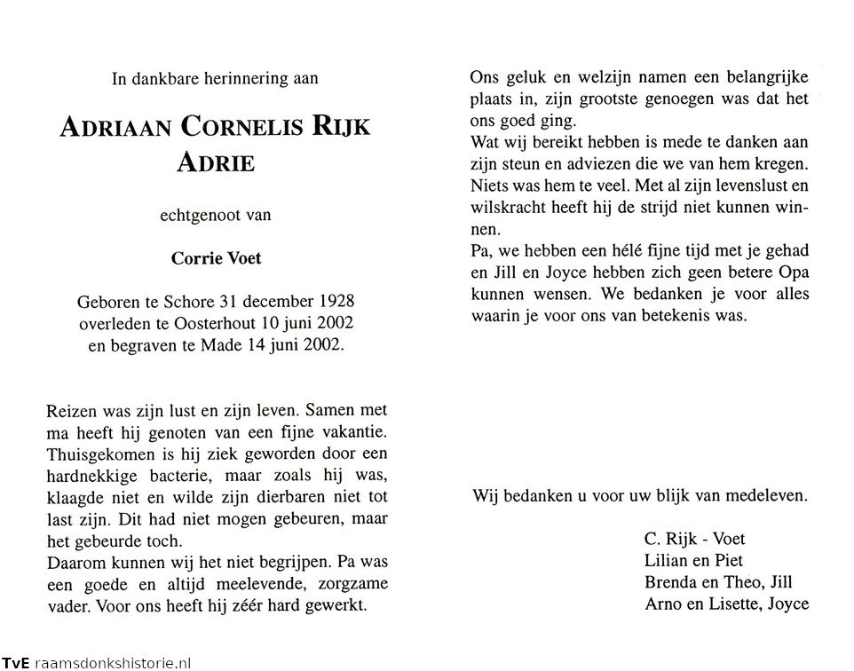 Adriaan Cornelis Rijk Corrie Voet