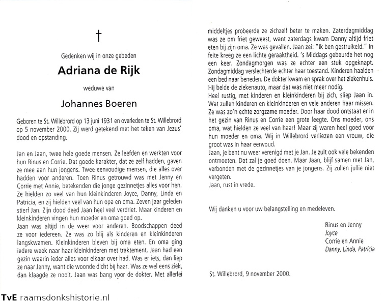 Adriana de Rijk Johannes Boeren