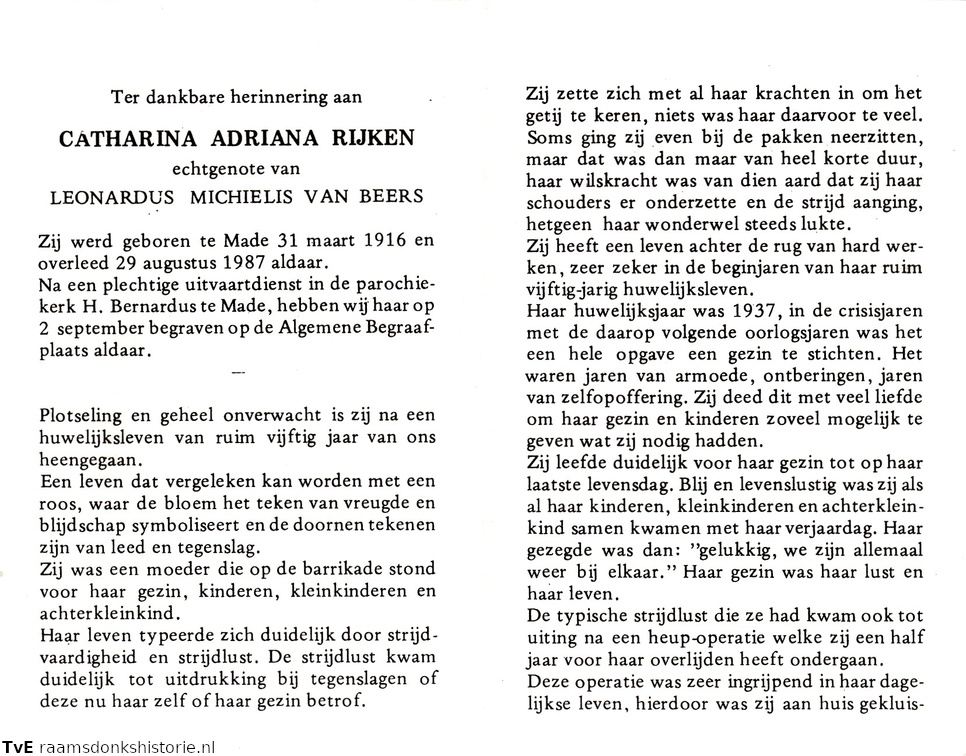 Catharina Adriana Rijken Leonardus Michielis van Beers