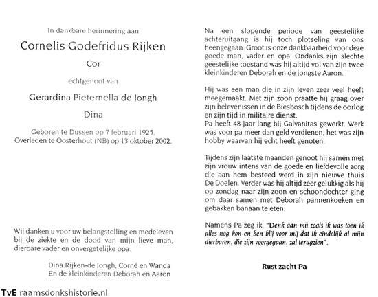 Cornelis Godefridus Rijken Gerardina Pieternella de Jongh