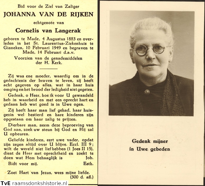 Johanna van de Rijken Cornelis van Langerak