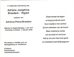 Adriana Jozephina Rijpert Adrianus Petrus Broeders