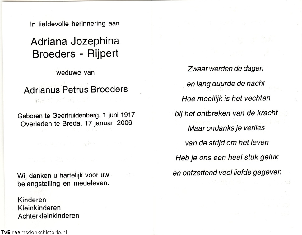 Adriana Jozephina Rijpert Adrianus Petrus Broeders