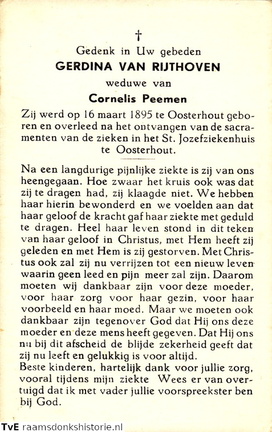 Gerdina van Rijthoven Cornelis Peemen
