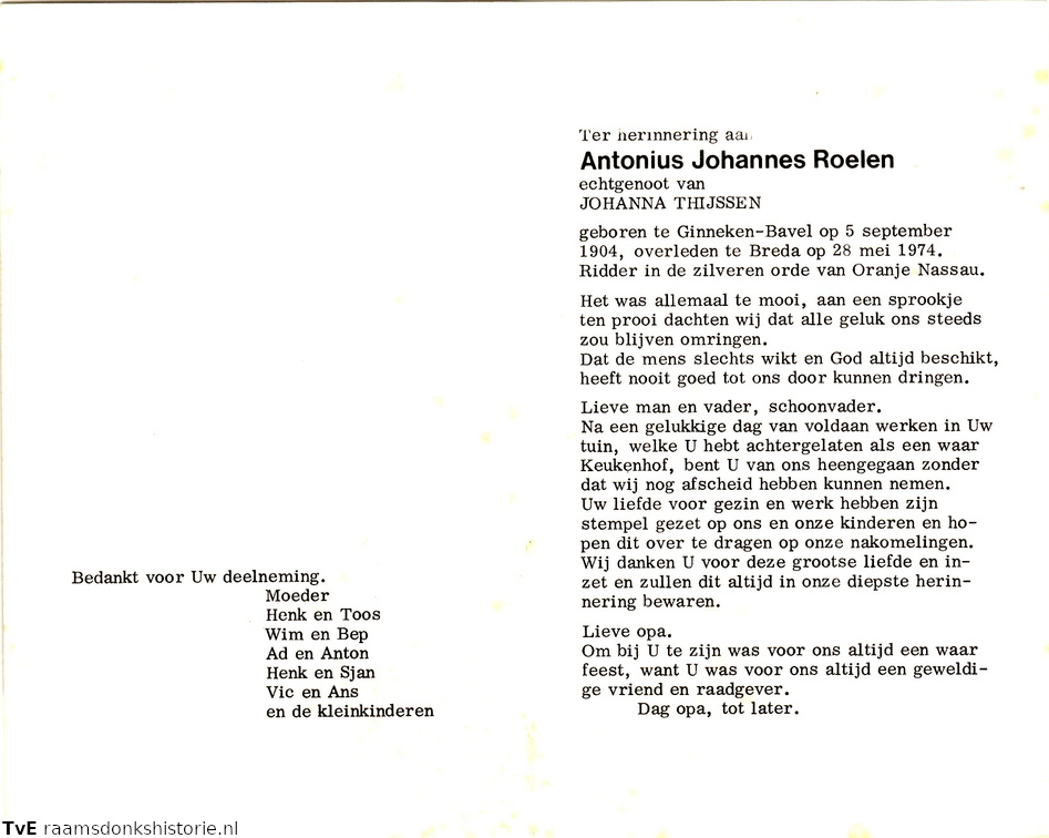 Antonius Johannes Roelen Johanna Thijssen