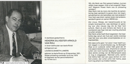 Hendrik Silvester Arnold van Roij Louisa Elisabeth Lamers
