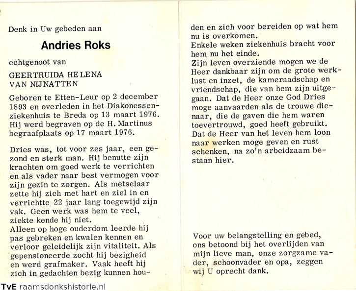 Andries Roks Geertruida Helena van Nijnatten