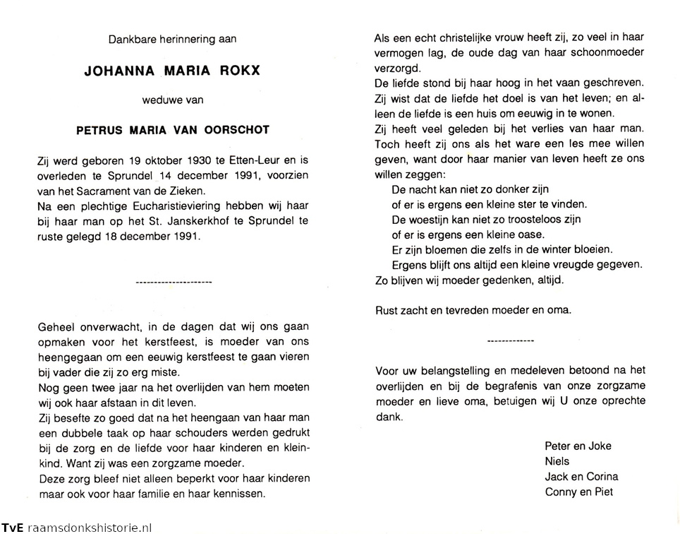 Johanna Maria Rokx Petrus Maria van Oorschot