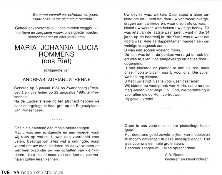 Maria Johanna Lucia Rommens Andreas Adrianus Renne