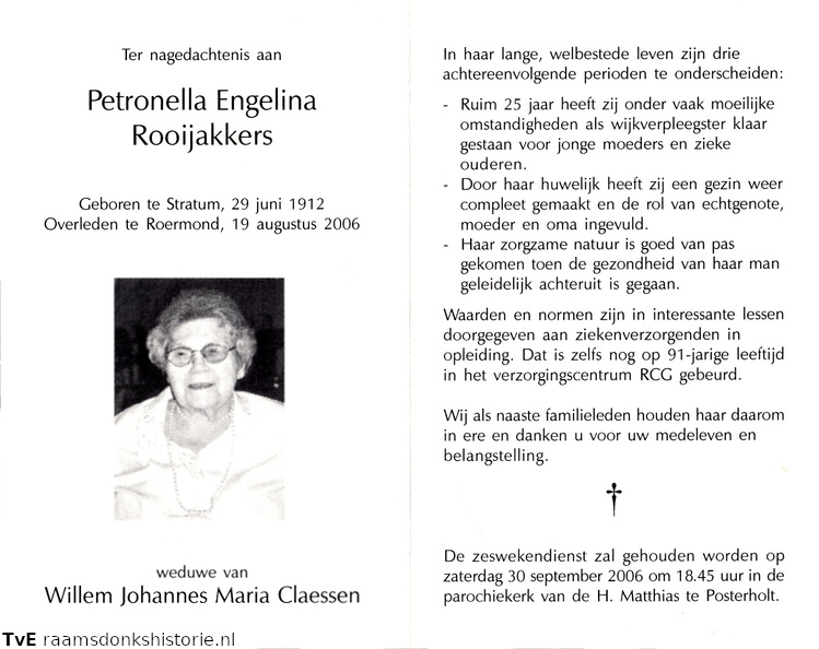 Petronella Engelina Rooijakkers Willem Johanes Maria Claessen