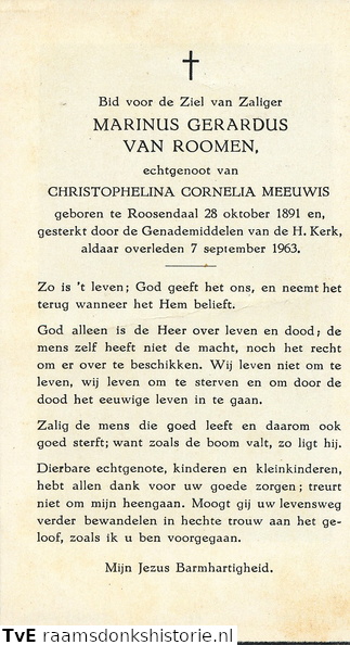 Marinus Gerardus van Roomen Christopholina Cornelia Meeuwis