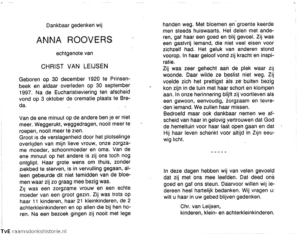 Anna Roovers Christ van Leijsen