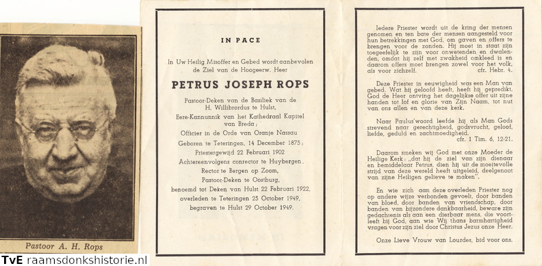 Petrus Joseph Rops priester