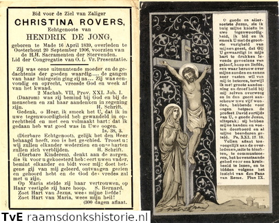 Christina Rovers Hendrik de Jong