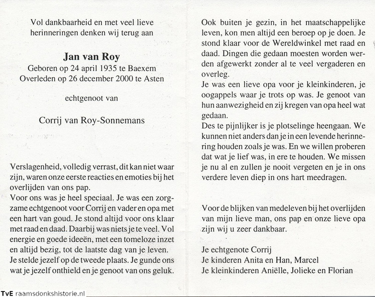 Jan van Roy Corrij Sonnemans
