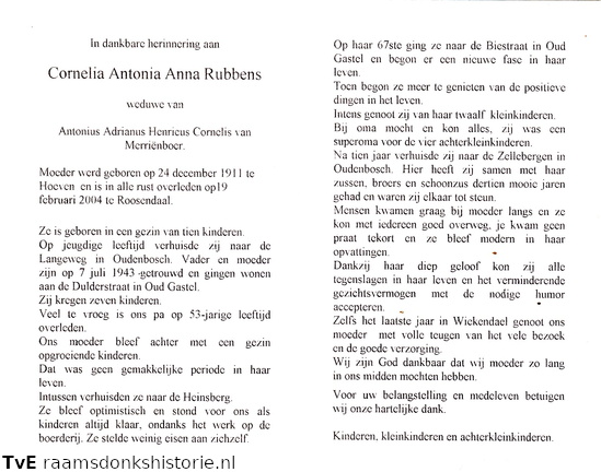 Cornelia Antonia Anna Rubbens Antonius Adrianus Henricus Cornelis van Merriënboer