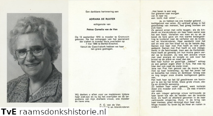Adriana de Ruijter Petrus Cornelis van de Ven