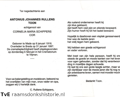 Antonius Johannes Rullens Cornelia Maria Schippers