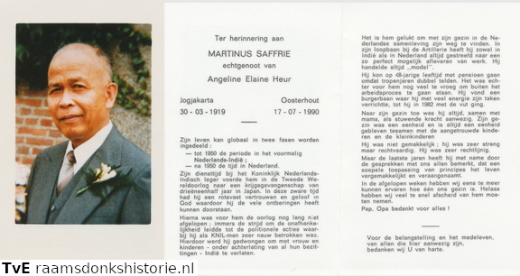 Saffrie, Martinus  Angeline Elaine Heur 