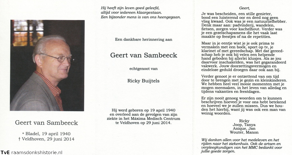 Sambeeck van, Geert  Ricky Buijtels