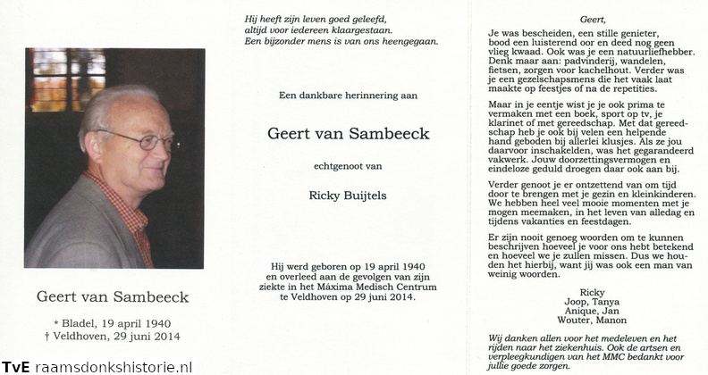 Sambeeck van, Geert  Ricky Buijtels