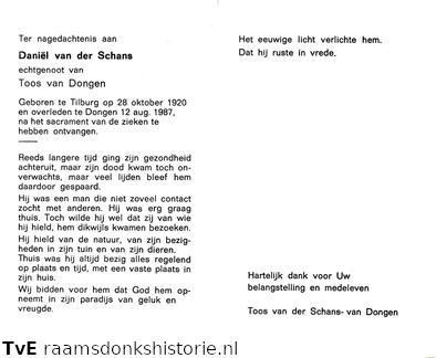 Schans van der Daniël  Toos van Dongen