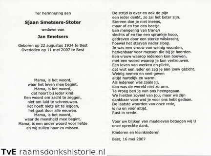 Stoter, Sjaan  Jan Smetsers