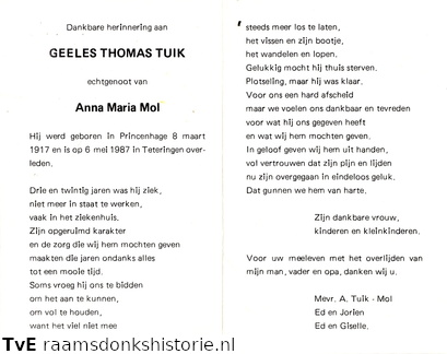 Tuik, Geeles Thomas Anna Maria Mol