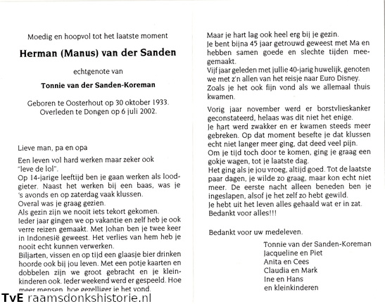 Herman van der Sanden Tonnie Koreman