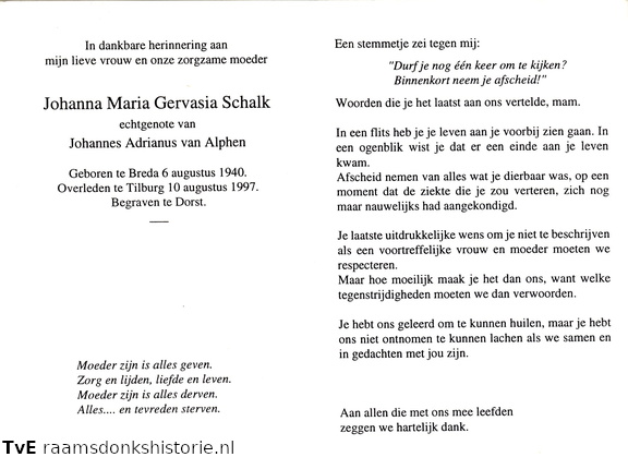 Johanna Maria Gervasia Schalk Johannes Adrianus van Alphen