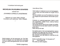 Mechelina Wilhelmina Schapers Johannes Cornelis Langermans